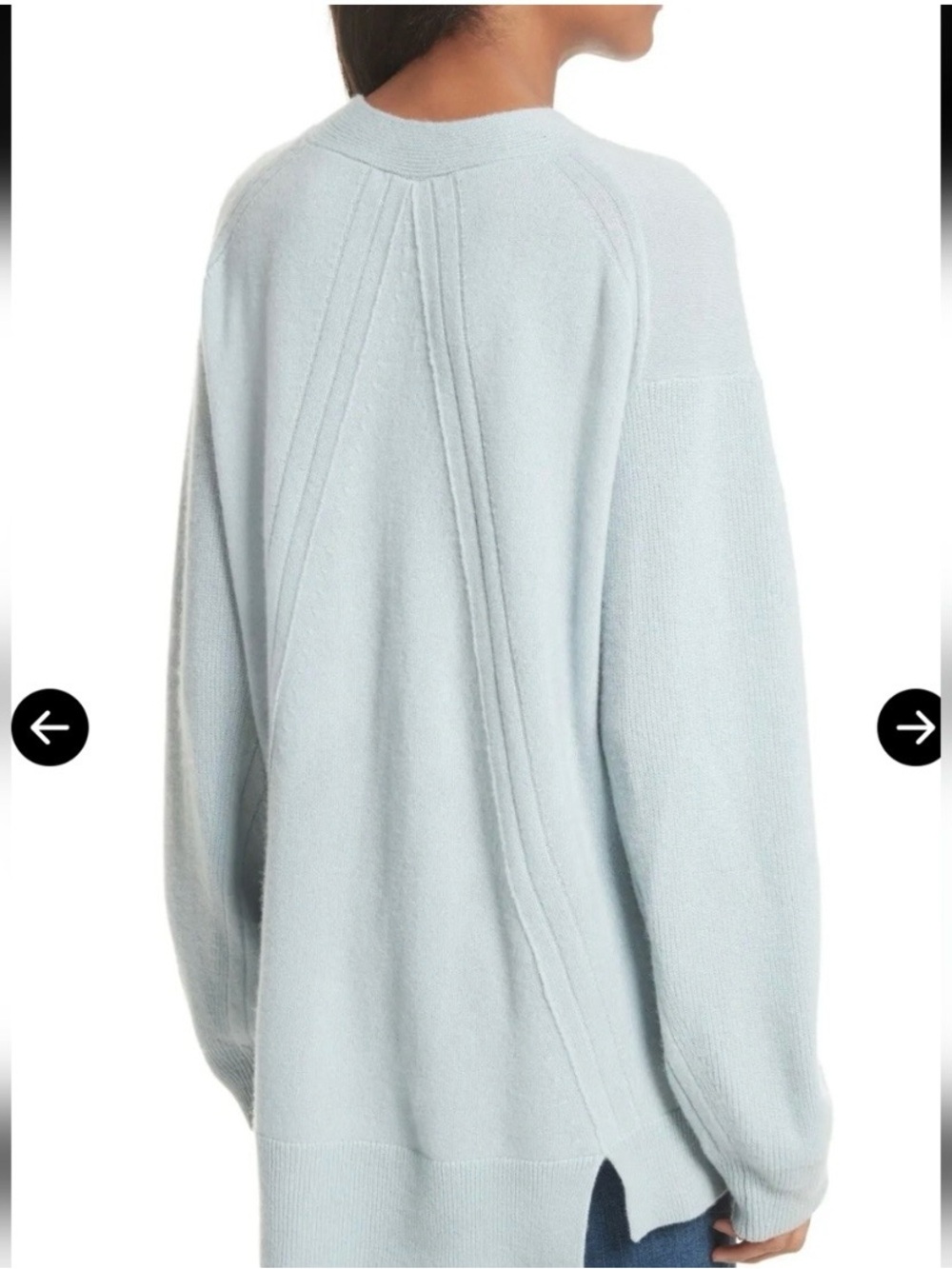 Rag & Bone Ace Cashmere Light Blue V-Neck Sweater, Medium, Retail $450 - Picture 11 of 11